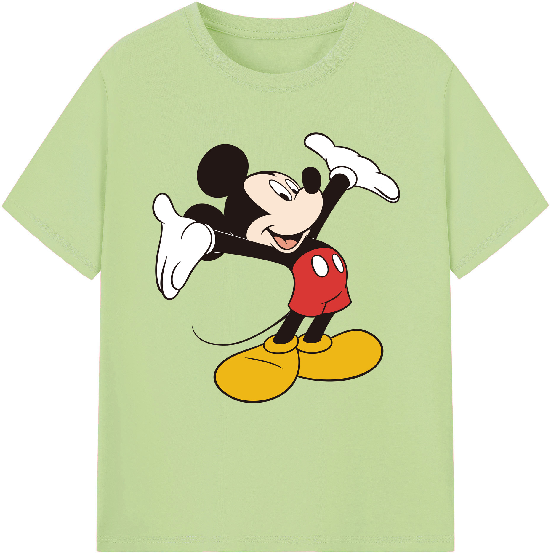 （画像用） ミッキーマウス Mickey Mouse 綿100％半袖Tシャツ（フロントプリント）